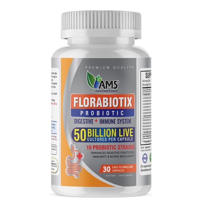 AMS Florabiotix Probiotic 50 Billion 30 Caps AMS-69013-0