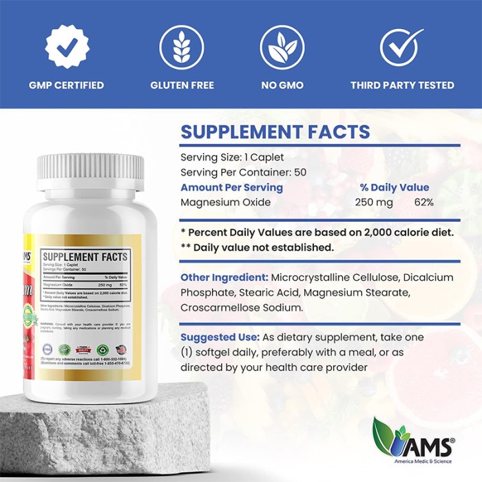 AMS Magnesium 250 mg  AMS-36578-0