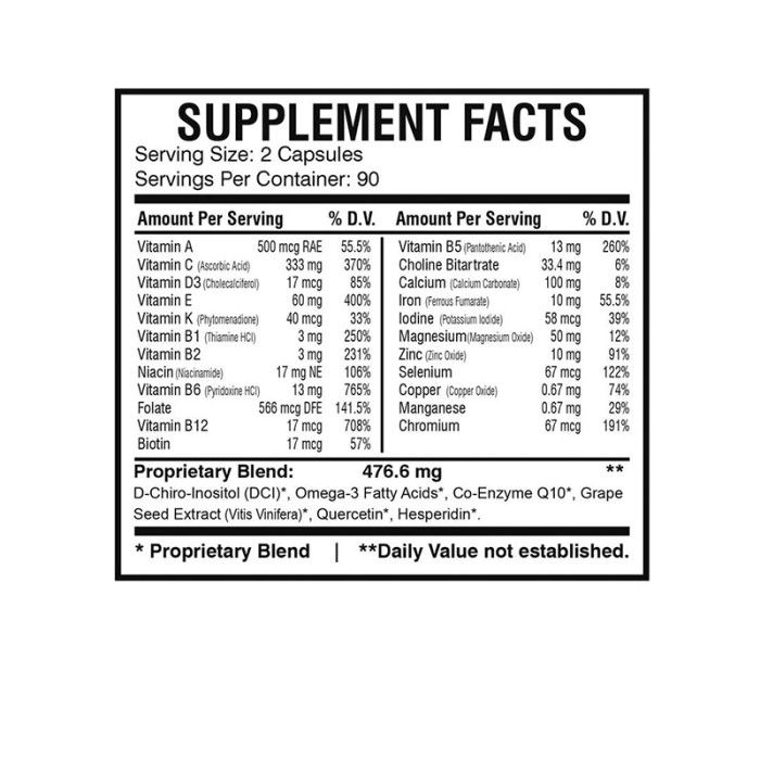 AMS Total Fertility Preconception Plus Capsules 180's