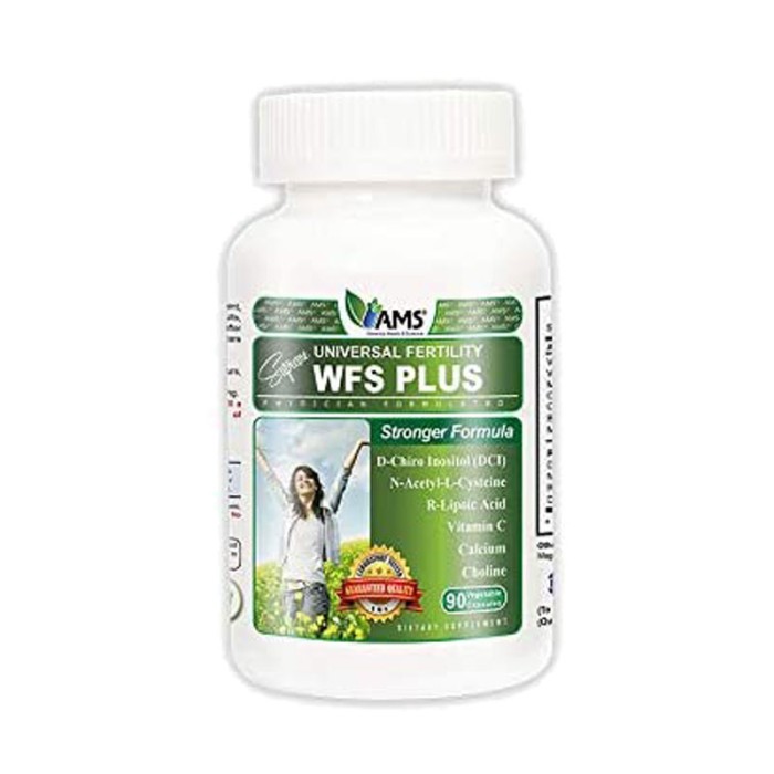إيه إم إس مكملات خصوبة للنساء WFS بلس كبسولات 90 حبة