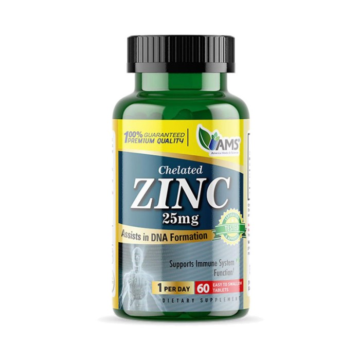AMS Zinc 25mg Tablets 60's