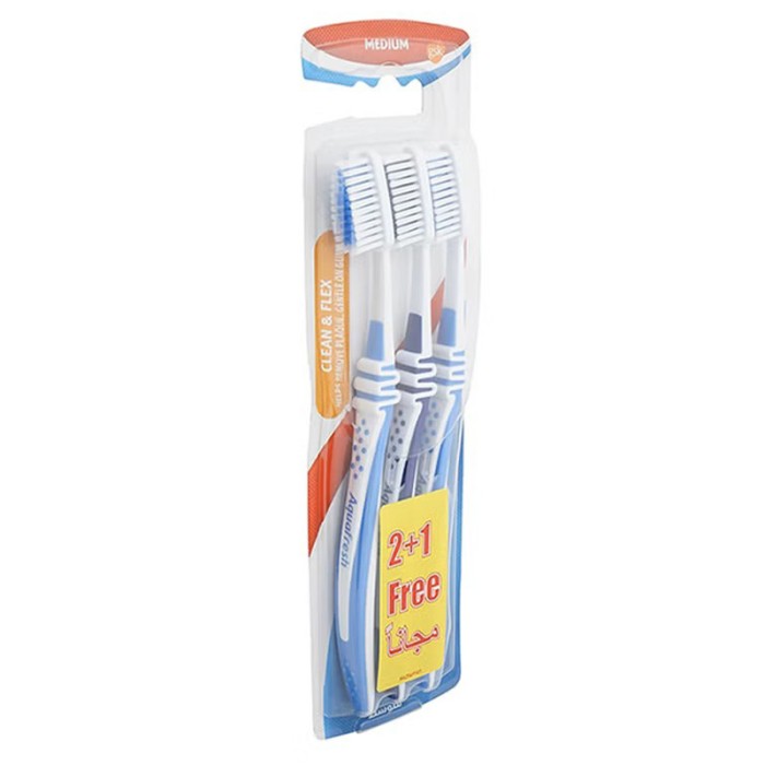 Aqua Fresh Toothbrush Clean & Flex Medium 3's (2+1 Free)