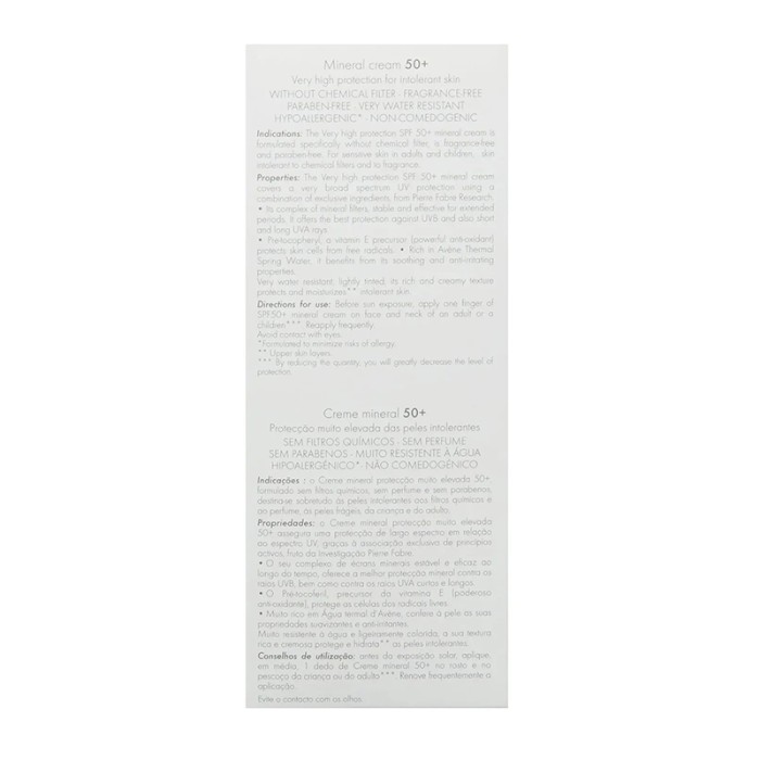 AVENE Very High Protection Mineral Cream SPF 50+ 50ml