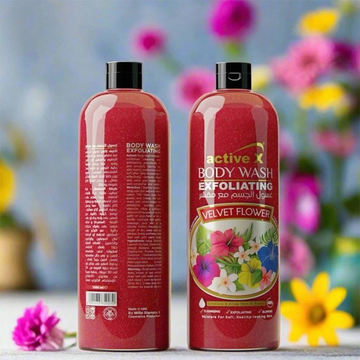 ActiveX Exfoliating Body Wash 1000 ml Velvet Flower