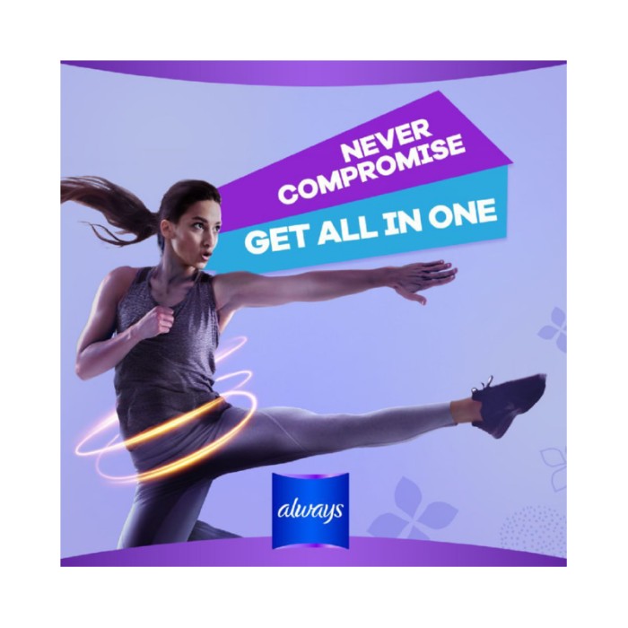 Always All in - 1 Ultra Thin, Night Sanitary Pads with Wings, 6 Count
