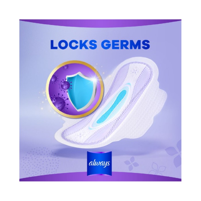 Always All in - 1 Ultra Thin, Night Sanitary Pads with Wings, 6 Count