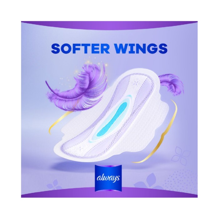 Always All in - 1 Ultra Thin, Night Sanitary Pads with Wings, 6 Count
