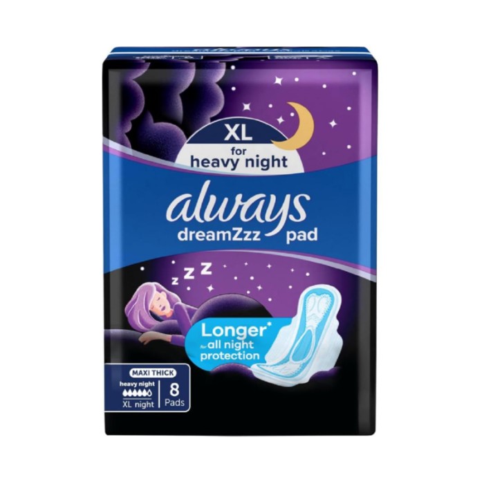 Always Clean & Dry Maxi Thick Night Sanitary Pads Wings 8pcs