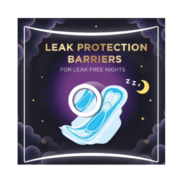 Always Clean & Dry Maxi Thick, Night Sanitary Pads with Wings, 24 Count