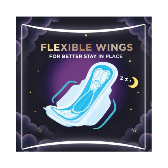 Always Clean & Dry Maxi Thick, Night Sanitary Pads with Wings, 24 Count