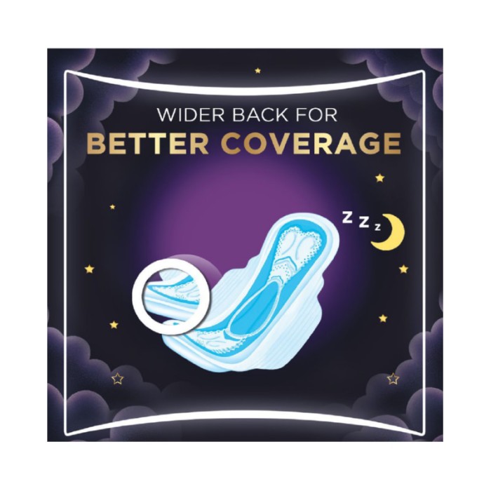 Always Clean & Dry Maxi Thick, Night Sanitary Pads with Wings, 24 Count
