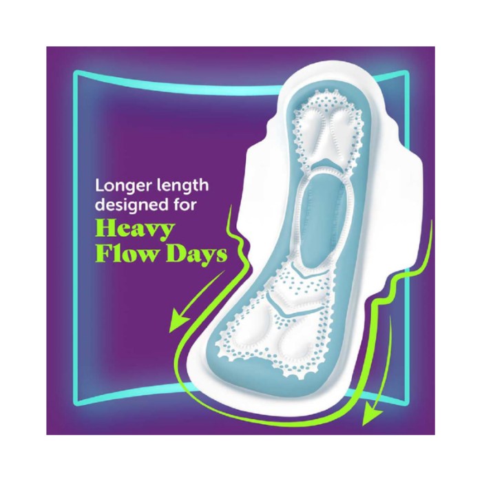Always Cool & Dry No Heat Feel, Maxi Thick, Large Sanitary Pads with Wings, 10Pcs