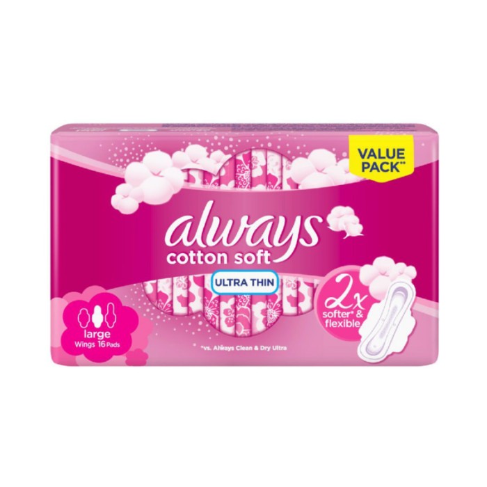 Always Cotton Soft Ultra Thin Large Sanitary Pads 16 Pads