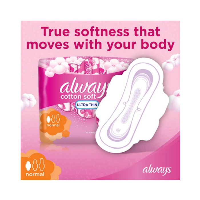 Always Cotton Soft Ultra Thin Normal Sanitary Pads With Wings 20 Pads