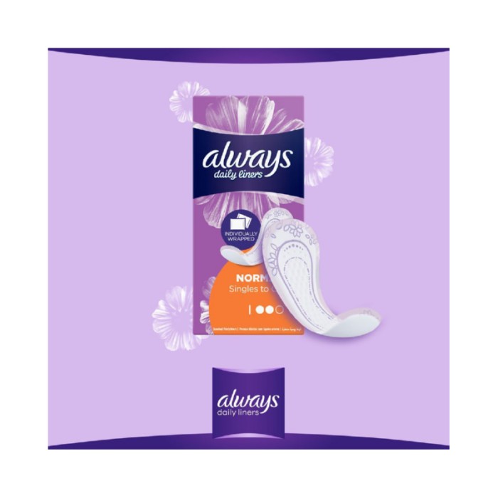 Always Daily Liners Comfort Protect Individually Wrapped Pantyliners, 20 Count