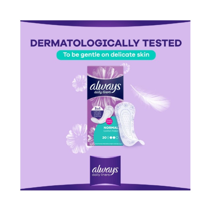 Always Daily Liners Comfort Protect Pantyliners With Fresh Scent, Normal, 80 Count