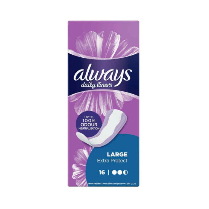 Always Daily Liners Extra Protect Pantyliners 16Pcs Large