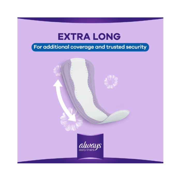 Always Daily Liners Extra Protect Pantyliners, Large, 68 Count