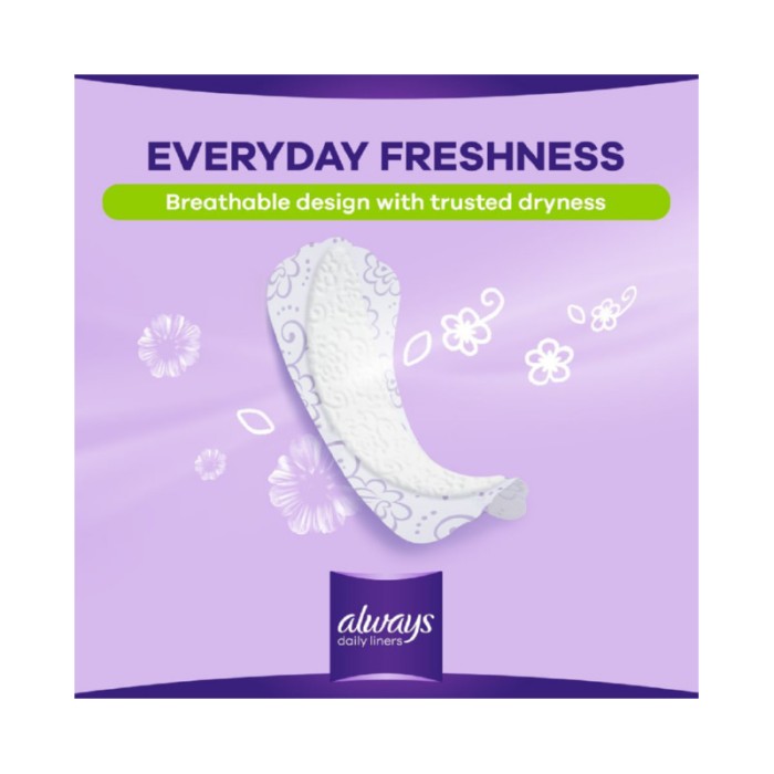 Always Daily Liners Flexistyle Slim Pantyliners With Fresh Scent, Normal, 20 Count