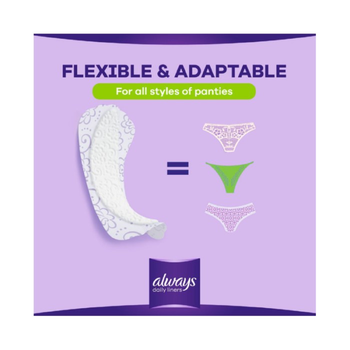 Always Daily Liners Flexistyle Slim Pantyliners With Fresh Scent, Normal, 60 Count