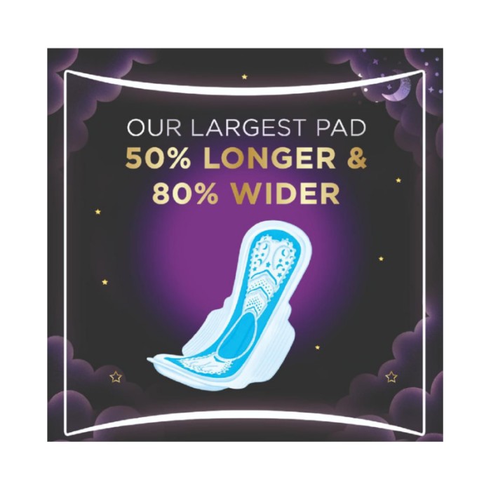 Always Dreamzz Pad Clean & Dry Maxi Thick, Night Long Sanitary Pads W/ Wings 20 Count