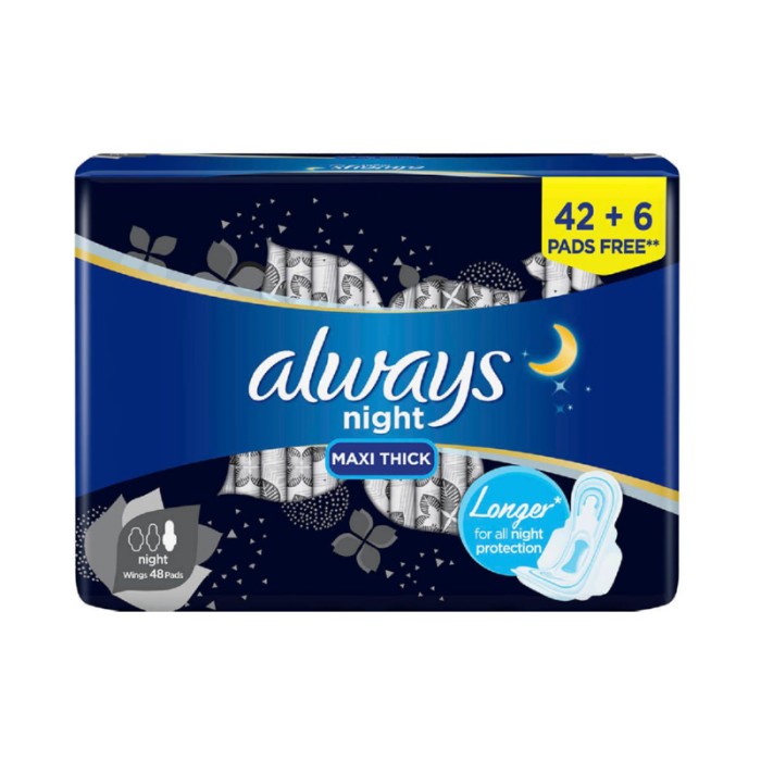 Always Dry & Comfort Night Sanitary Pads Large Dual Pack