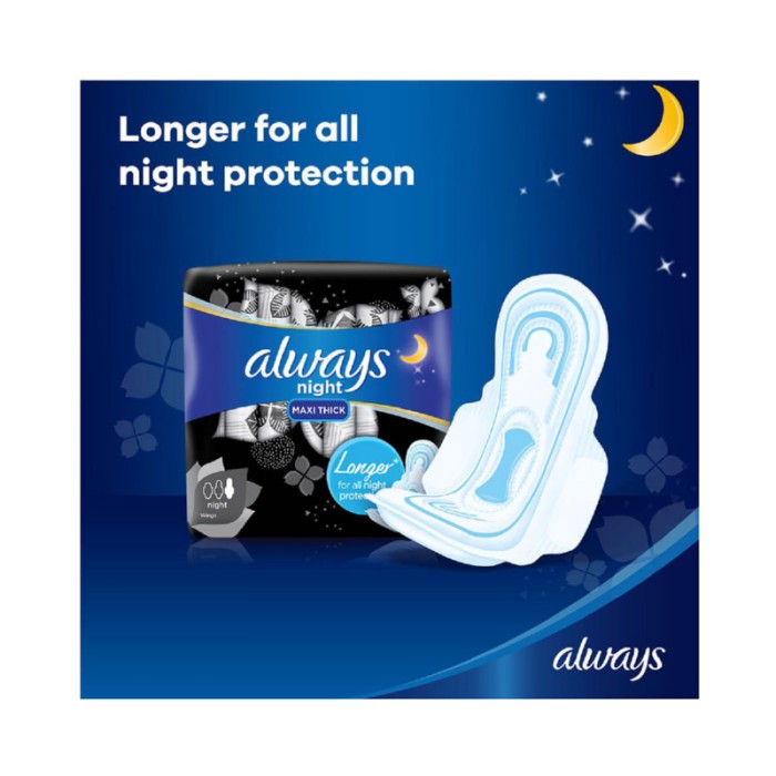 Always Dry & Comfort Night Sanitary Pads Large Dual Pack