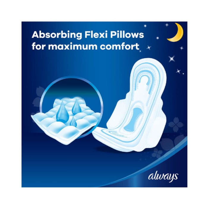 Always Dry & Comfort Night Sanitary Pads Large Dual Pack