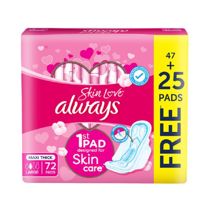 Always Skin Love Thick Pads - Large - 72pcs
