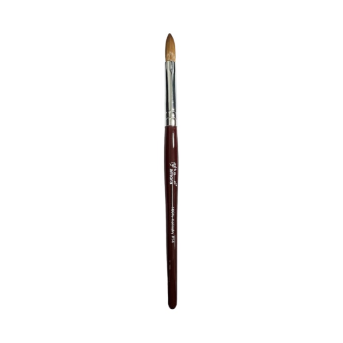 Amora 100% Kolinsky Brush Wooden Handle Brown - Size 14