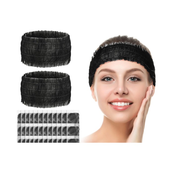 Amora Disposable Headbands - Black - 50 Pcs