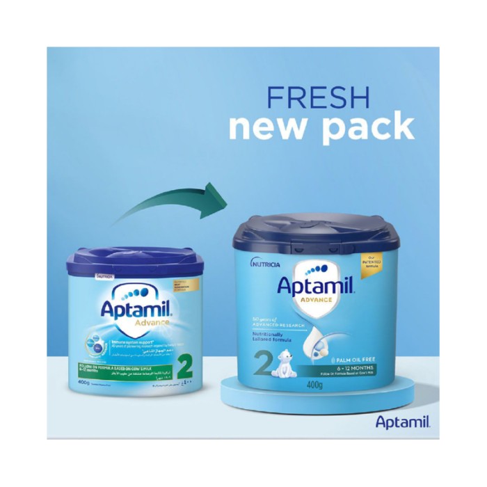 Aptamil Advance 2 Palm Oil Free Follow On Formula - 400 g