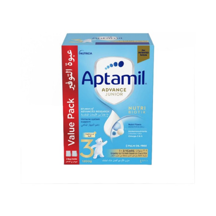 Aptamil Advance Junior 3 Palm Oil Free Milk Formula - 1.2 Kg