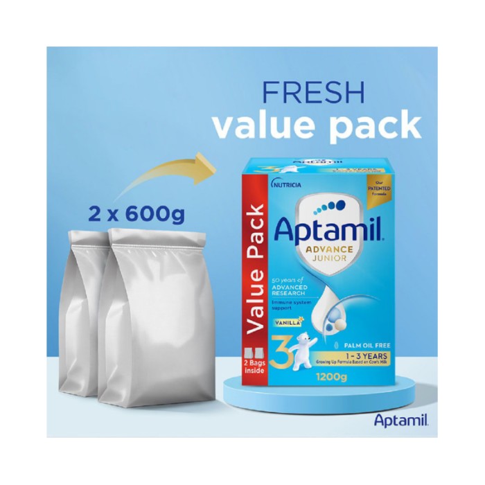 Aptamil Advance Junior 3 Palm Oil Free Milk Formula - 1.2 Kg