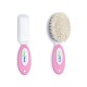 Babyjem 2-Piece Brush & Comb Set with Natural Bristle for Babies, Pink, 0 Months+