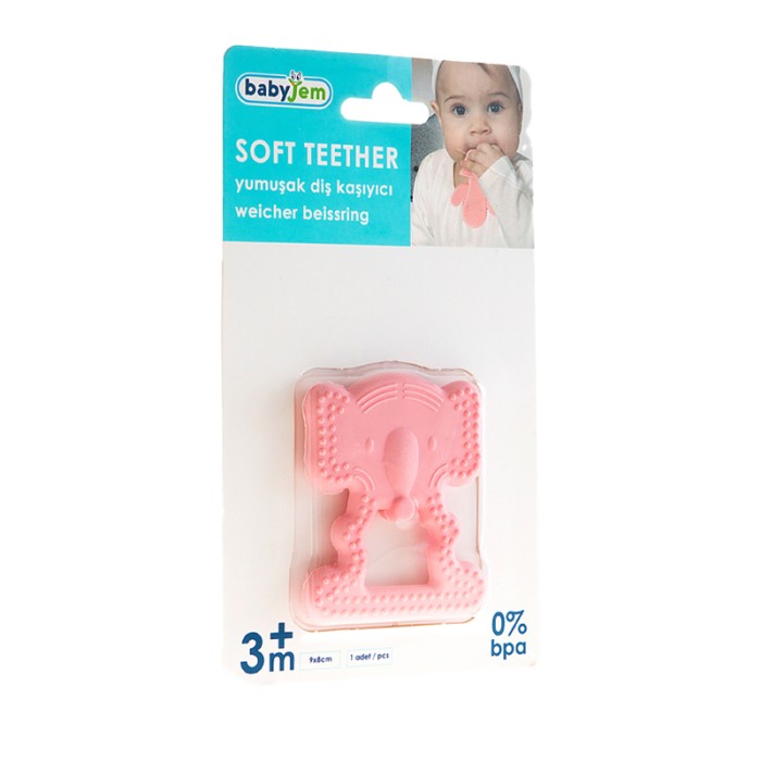 Babyjem Baby Teethering Elephant Gloves, 3+ Months, Pink