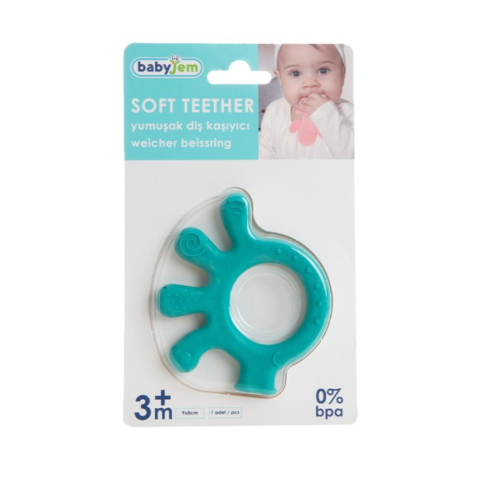 Babyjem Baby Teethering Gloves Octopus, 3+ Months, Green