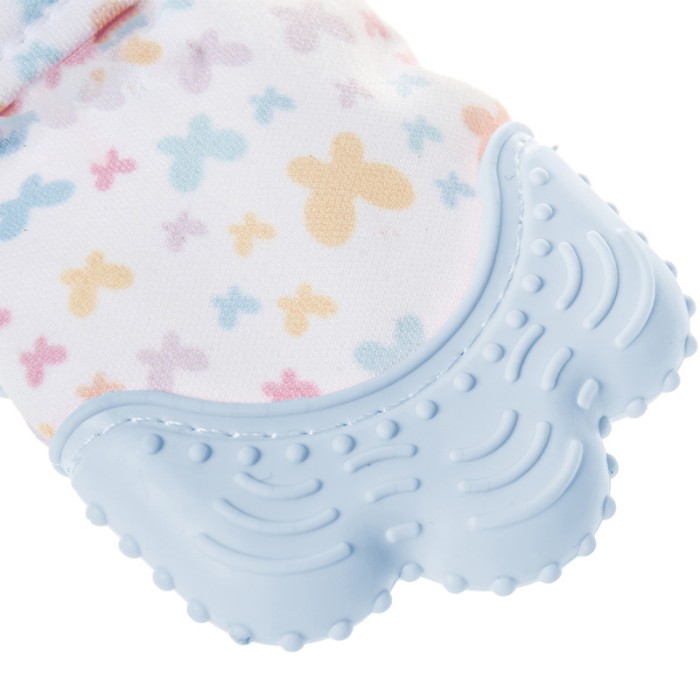 Babyjem Baby Tooth Scarifying Gloves Butterfly, 3+ Months, Blue
