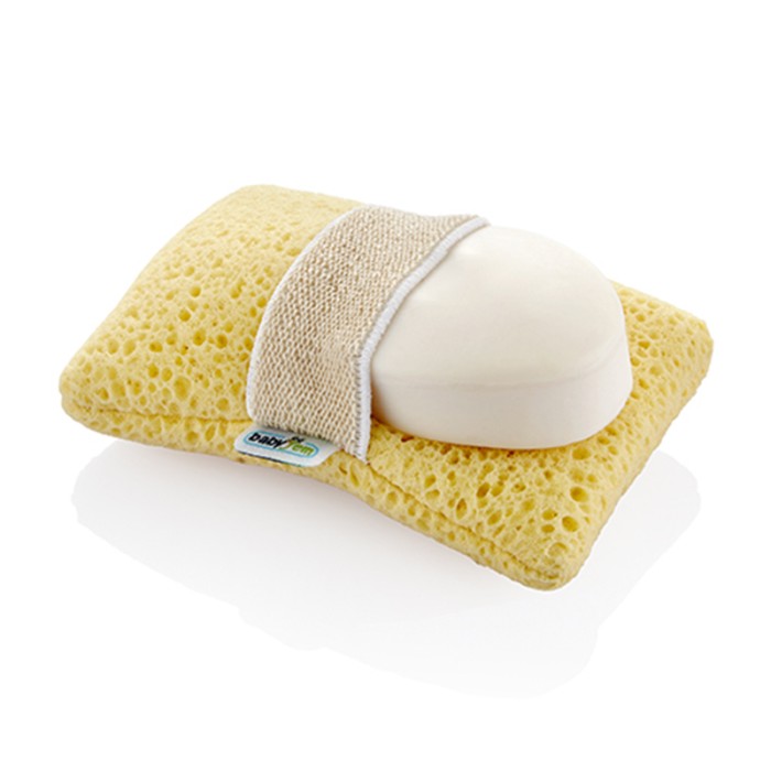 Babyjem Bath Sponge with Hand Grip, Yellow, 0 Months+