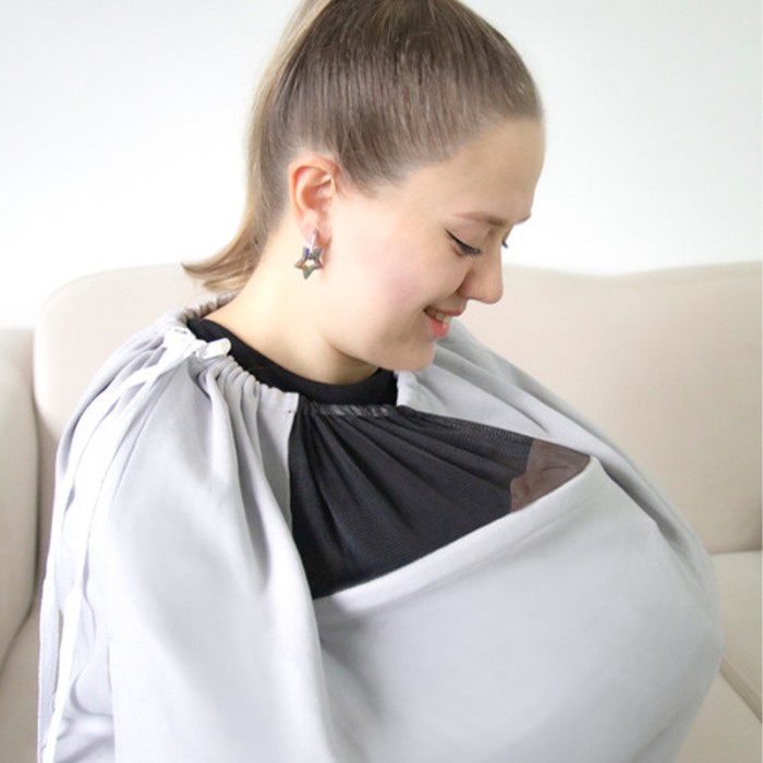 Babyjem Breast Feeding with Tulle Cover, Grey