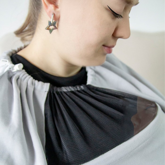 Babyjem Breast Feeding with Tulle Cover, Grey