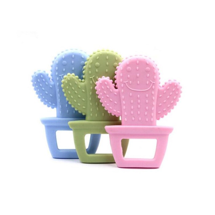 Babyjem Cactus Teether, 3+ Months, Pink
