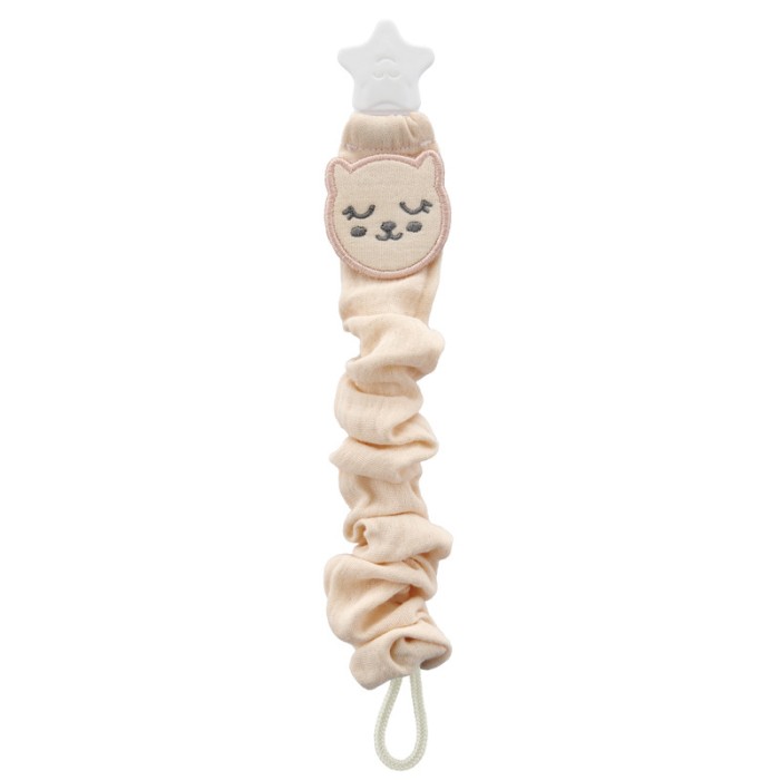 Babyjem Cat Pacifier Holder, Peach, 0 Months+