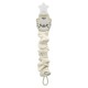 Babyjem Ecru Tiger Pacifier Holder, Cream, 0 Months+
