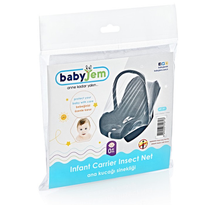Babyjem Infant Carrier Insect Net, White, 0 Months+