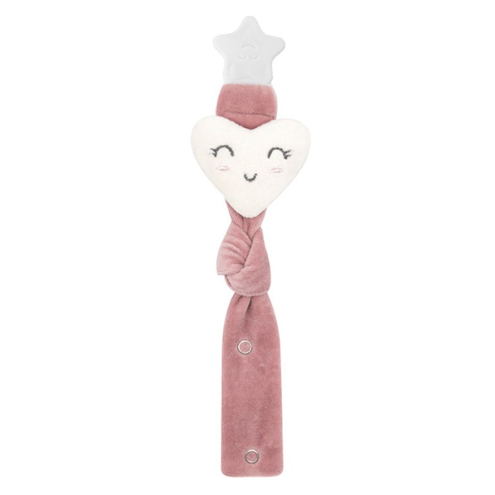 Babyjem Pacifier Heart Holder, Pink, 0 Months+