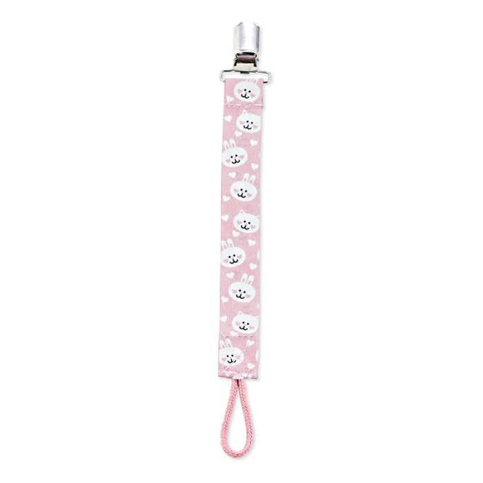 Babyjem Print Pacifier Holder, Pink, 0 Months+