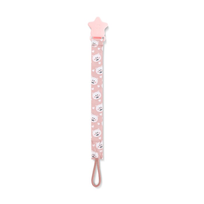 Babyjem Print Pacifier Holder, Pink, 0 Months+