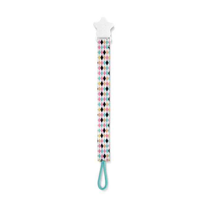 Babyjem Print Ribbon Pacifier Holder, Multicolour, 0 Months+