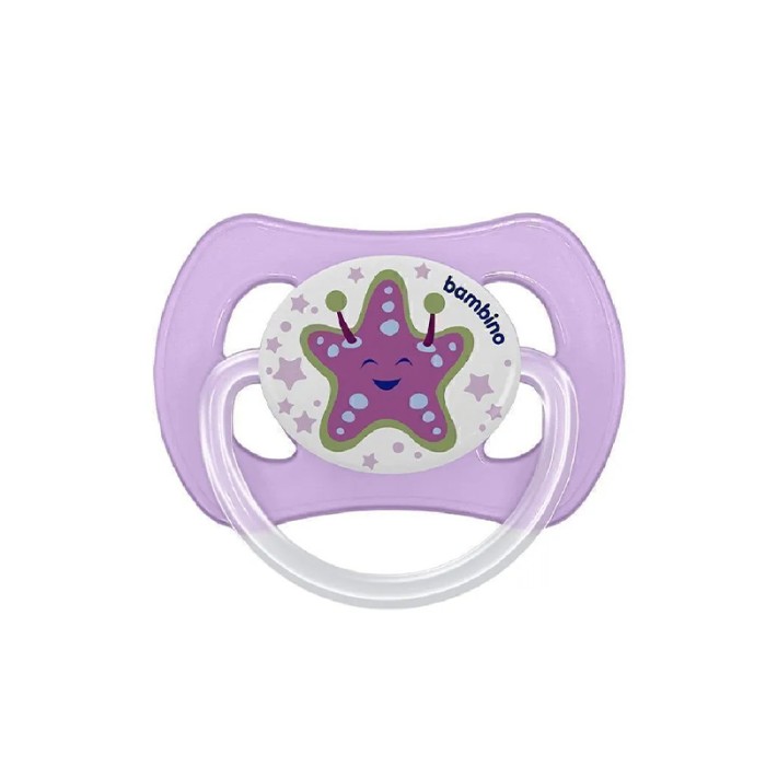 Bambino Butterfly Shape Patterned Body Orthodontic Soother Purple And White 18+ Months